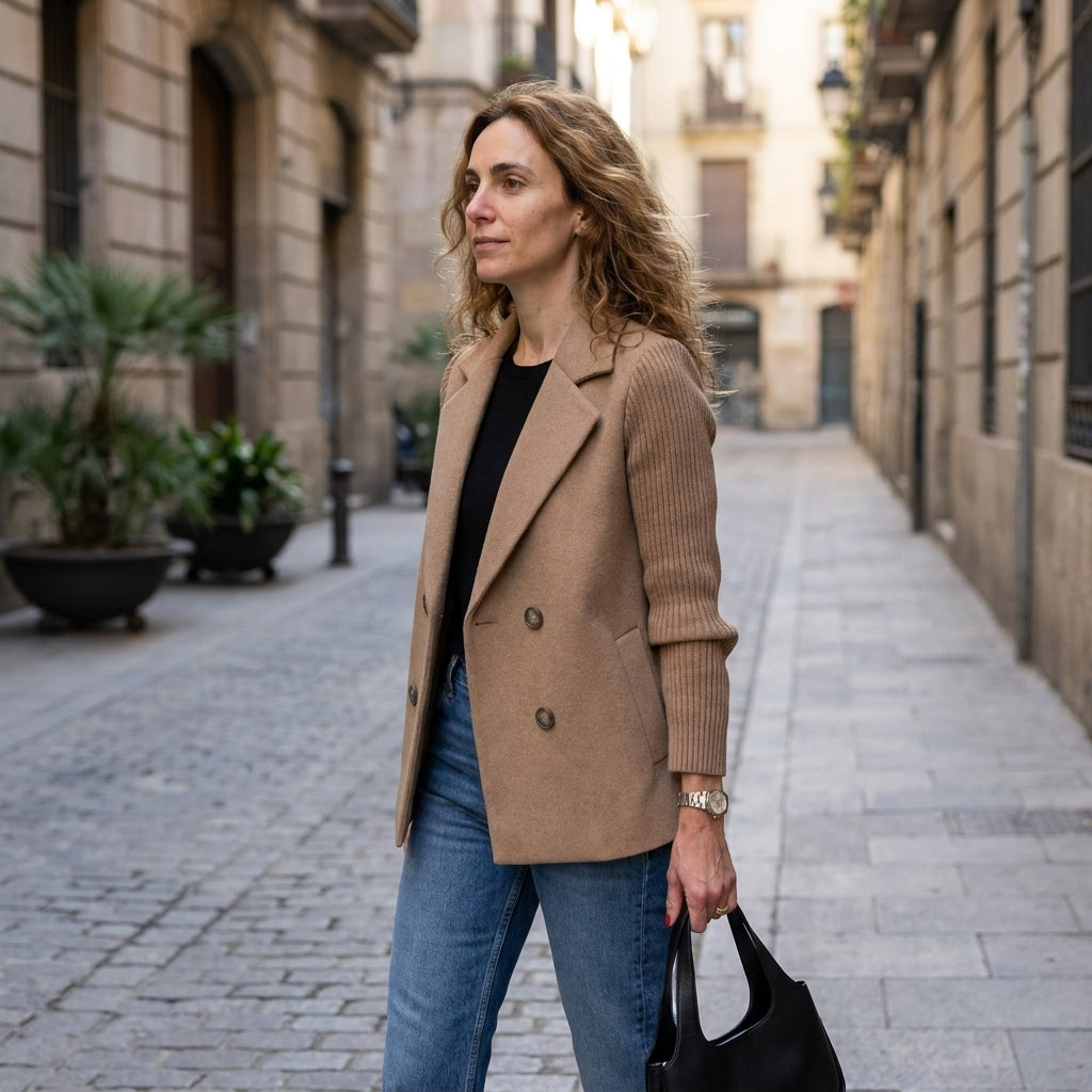 Sasha | Americana de mujer con mangas de punto